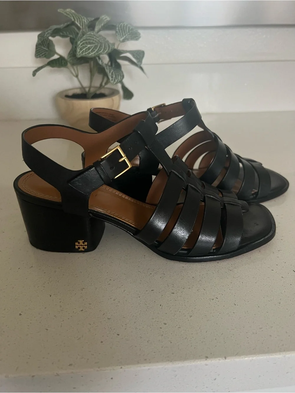 Tory Burch Black Leather Sandals